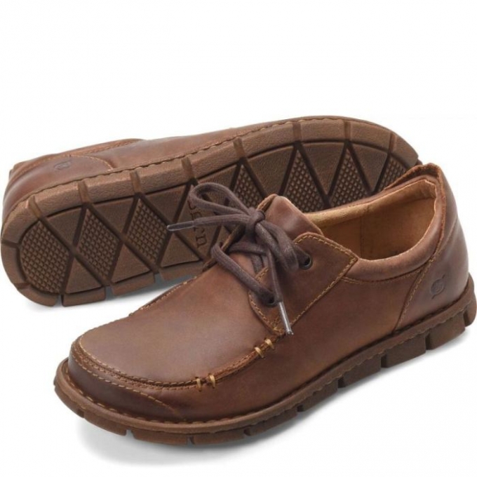 Men's Born Joel Slip-Ons & Lace-Ups - Etiope Oiled Distressed (Brown)