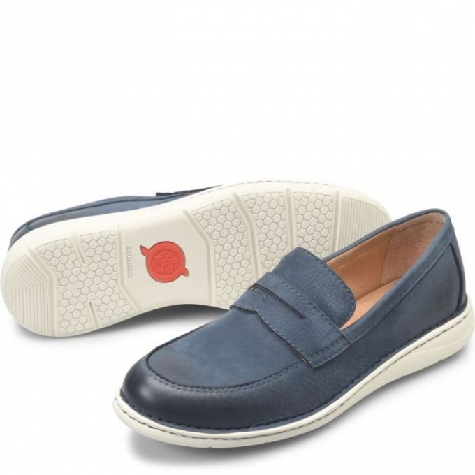 Men's Born Taylor Slip-Ons & Lace-Ups - Navy Blue Night Nubuck (Blue)