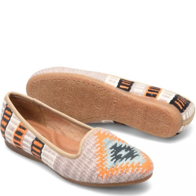 Women's Born Giselle Flats - Taupe Cotton Fabric (Multicolor)