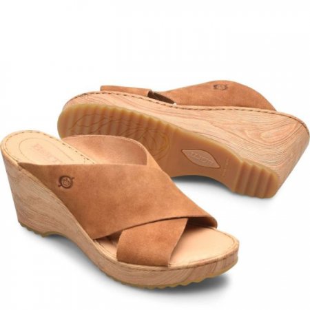 Women's Born Nora Sandals - Tan Camel Suede (Brown)