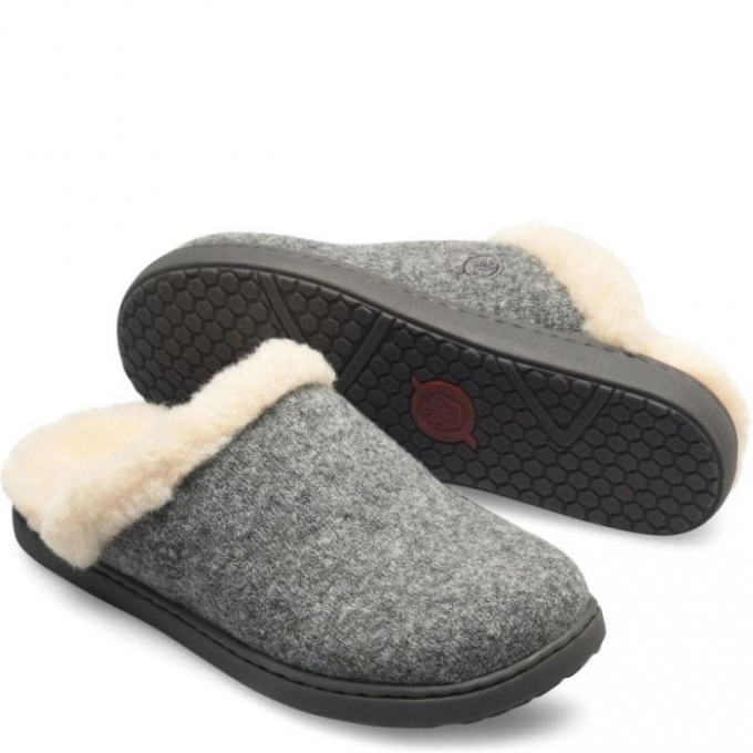 Women's Born Zoe Clogs - Grey Wool Combo (Grey)