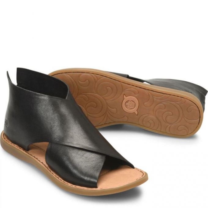 Women's Born Iwa Sandals - Black Natural Sole (Black)