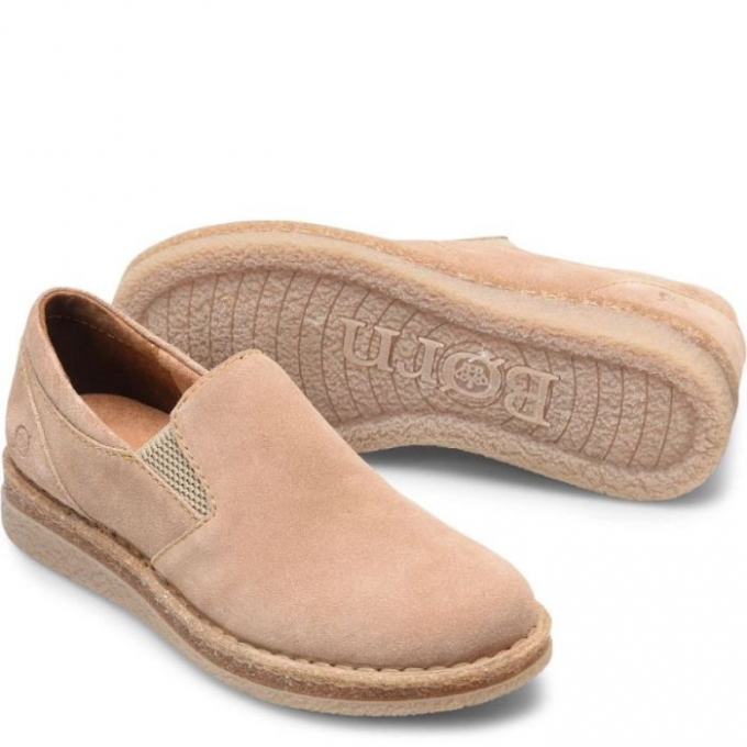 Women's Born Palma Slip-Ons & Lace-Ups - Natural Sand Suede (Tan)