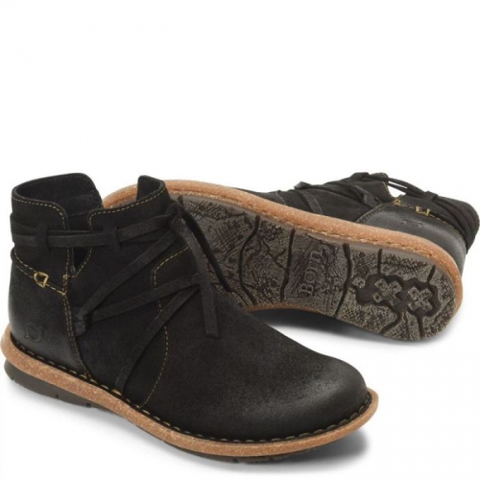 Women's Born Tarkiln Boots - Black Distressed (Black)