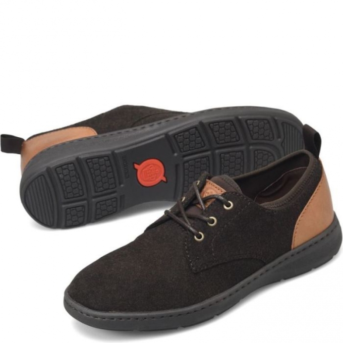 Men's Born Marcus Slip-Ons & Lace-Ups - Dark Brown Wool Combo (Brown)