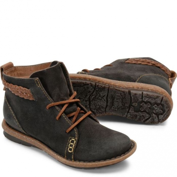 Women's Born Temple Boots - Dark Gray Distressed (Grey)