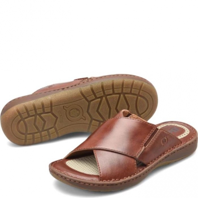 Men's Born Marco Sandals - Dark Tan Bourbon (Brown)