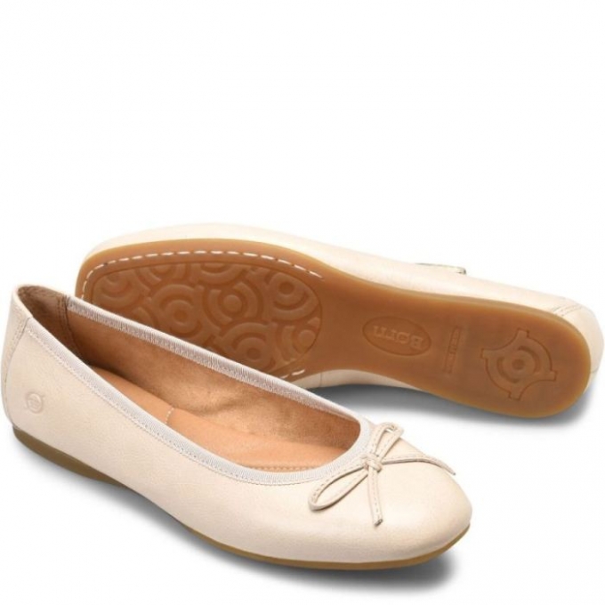 Women's Born Brin Flats - White Bone (White)