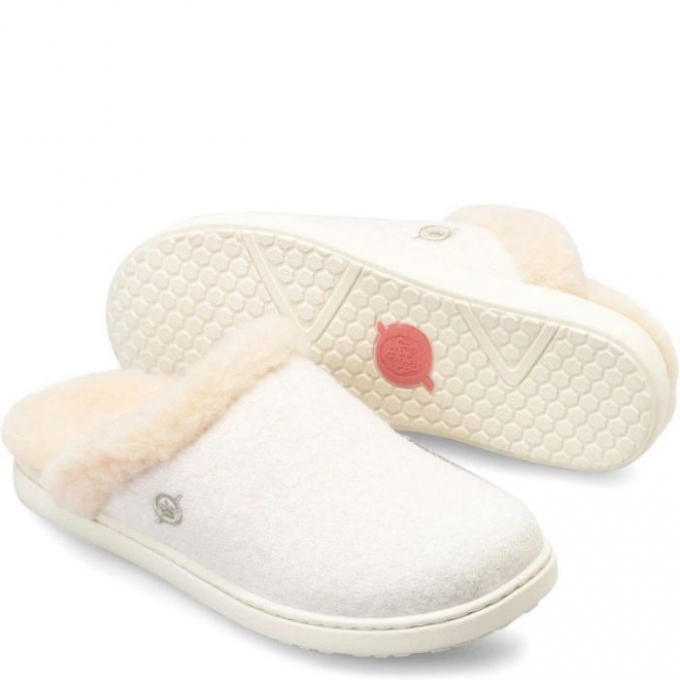 Women's Born Zoe Clogs - Winter White Wool Combo (White)