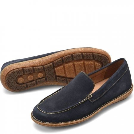 Men's Born Naldo Slip-Ons & Lace-Ups - Navy Distressed Nubuck (Blue)