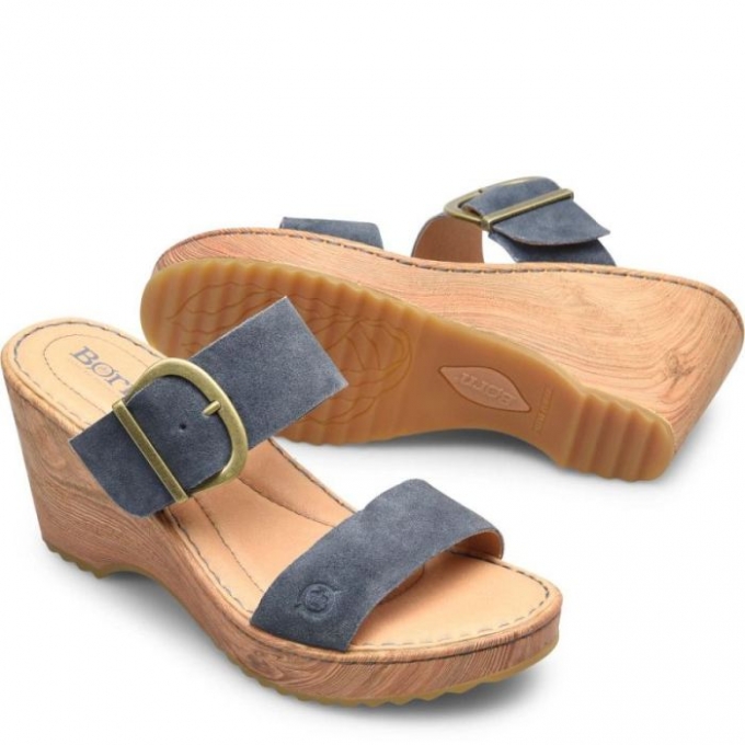 Women's Born Emily Sandals - Light Jeans Distressed (Blue)