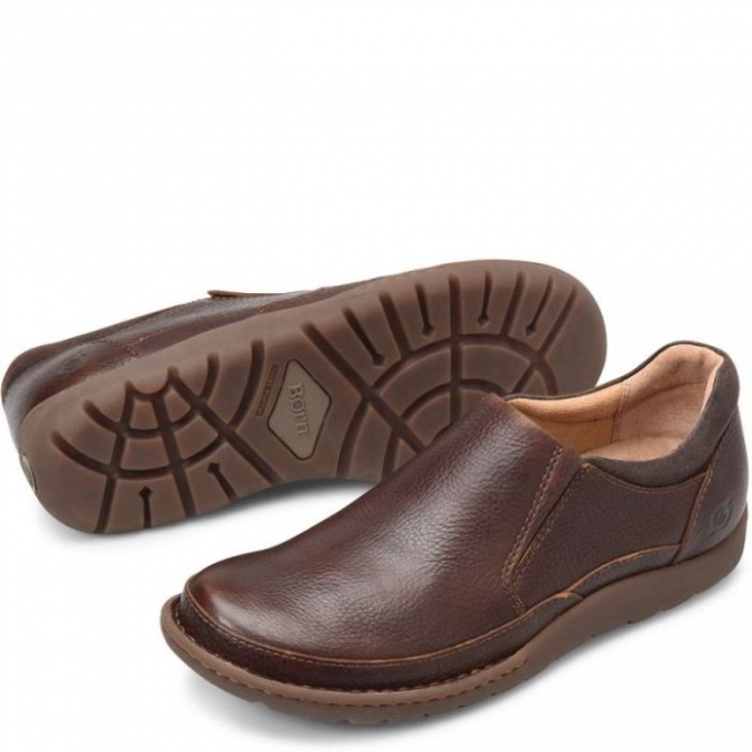 Men's Born Nigel Slip On Slip-Ons & Lace-Ups - Dark Brown (Brown)