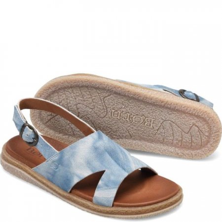 Women's Born Carah Sandals - Star Light Blue Suede (Multicolor)