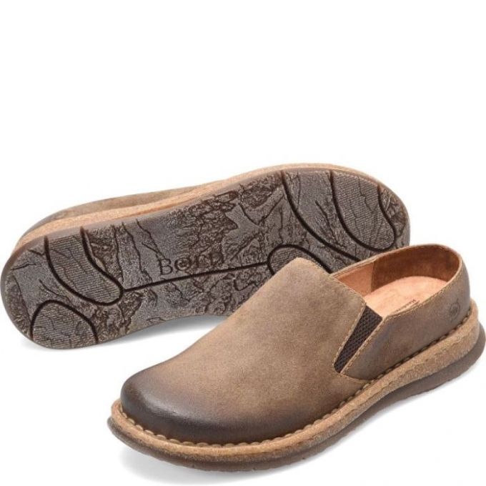 Men's Born Bryson Clog Slip-Ons & Lace-Ups - Taupe Avola distressed (Tan)