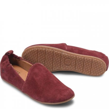 Women's Born Margarite Slip-Ons & Lace-Ups - Dark Brick Suede (Red)