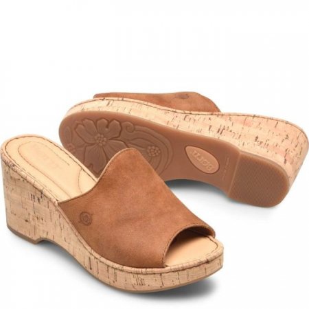 Women's Born Lilah Sandals - Tan Camel Distressed (Tan)