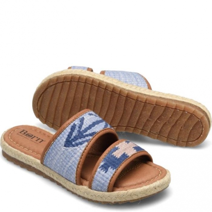 Women's Born Ellie Sandals - Blue Fabric (Blue)