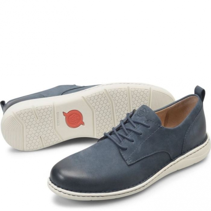 Men's Born Todd Slip-Ons & Lace-Ups - Navy Blue Night Nubuck (Blue)