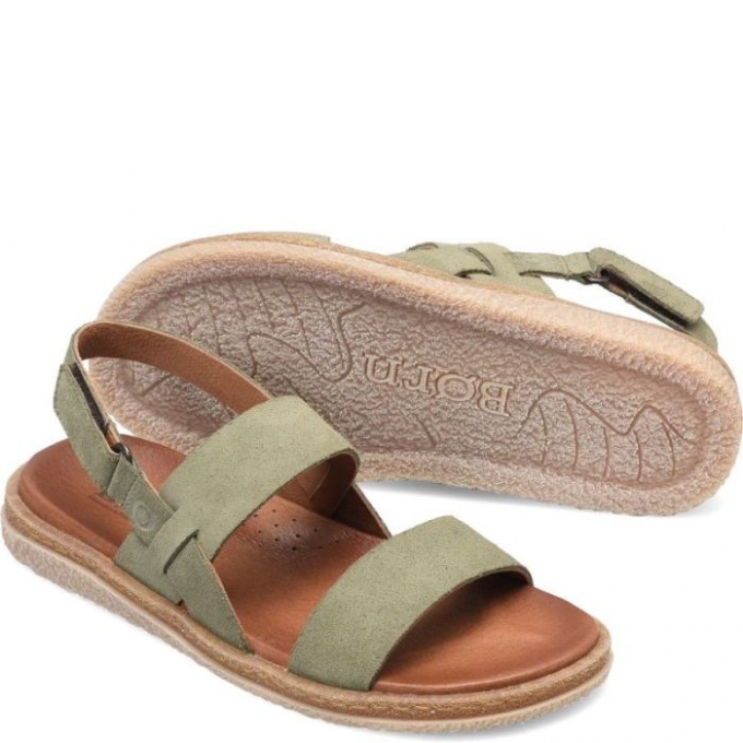 Women's Born Cadyn Sandals - Loden Green suede (Green)