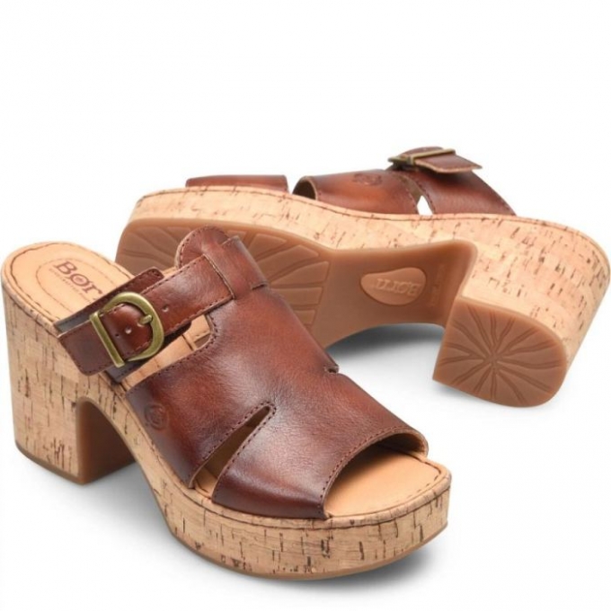 Women's Born Brooklan Sandals - Dark Tan Bourbon (Brown)