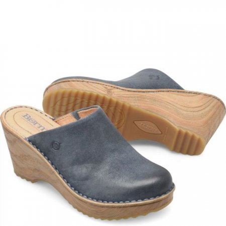 Women's Born Natalie Clogs - Light Jeans Distressed (Blue)