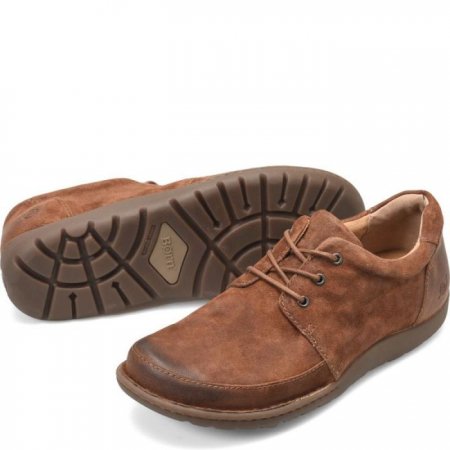 Men's Born Nigel 3-Eye Slip-Ons & Lace-Ups - Rust Tobacco Distressed (Brown)