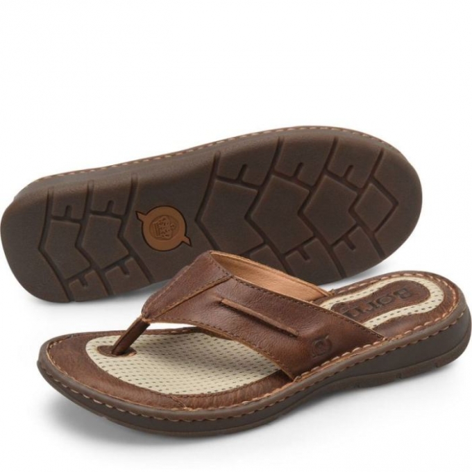 Men's Born Whitman Sandals - Tan Cymbal (Brown)