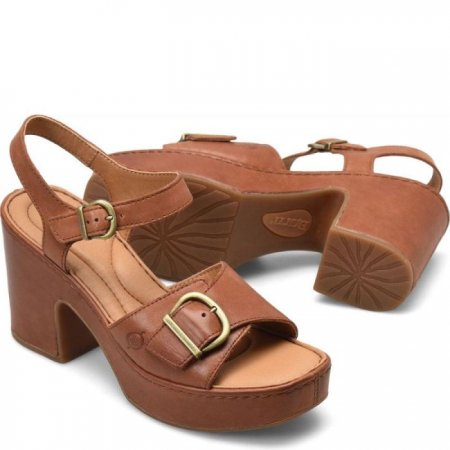 Women's Born Browyn Sandals - Cognac With Leather Wrap (Brown)