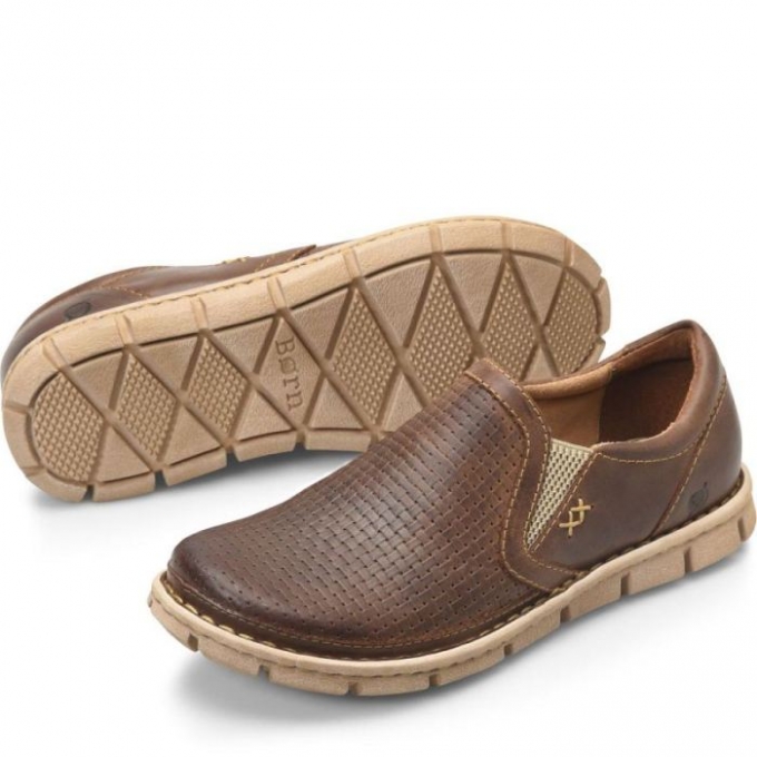 Men's Born Sawyer Slip-Ons & Lace-Ups - Sunset Embossed (Brown)