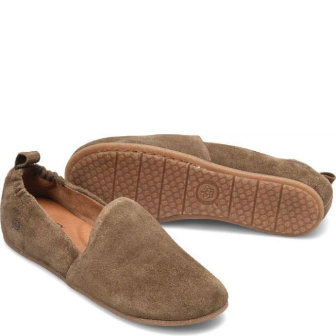 Women's Born Margarite Slip-Ons & Lace-Ups - Taupe Avola Suede (Brown)