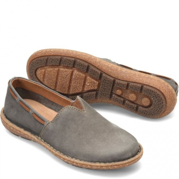 Women's Born Naya Slip-Ons & Lace-Ups - Grey Nubuck (Grey)