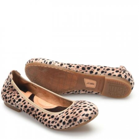 Women's Born Julianne Flats - Black Natural Leopard (Animal Print)