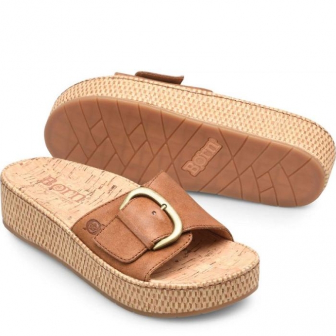 Women's Born Sloane Sandals - Tan Camel Distressed (Brown)