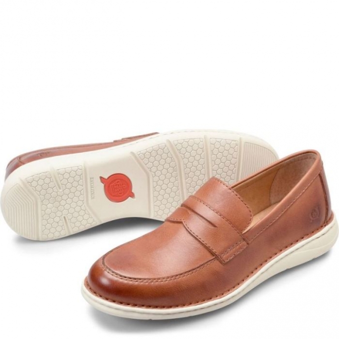 Men's Born Taylor Slip-Ons & Lace-Ups - Cognac (Brown)