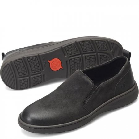 Men's Born Morgan Slip-Ons & Lace-Ups - Dark Carbon Distressed (Grey)