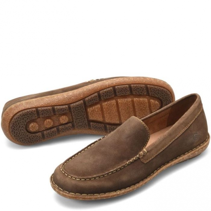 Men's Born Naldo Slip-Ons & Lace-Ups - Taupe Avola Nubuck (Tan)