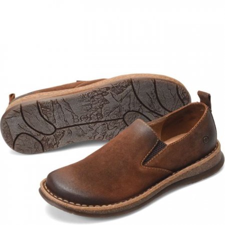 Men's Born Bryson Slip-Ons & Lace-Ups - Glazed Ginger Distressed (Brown)