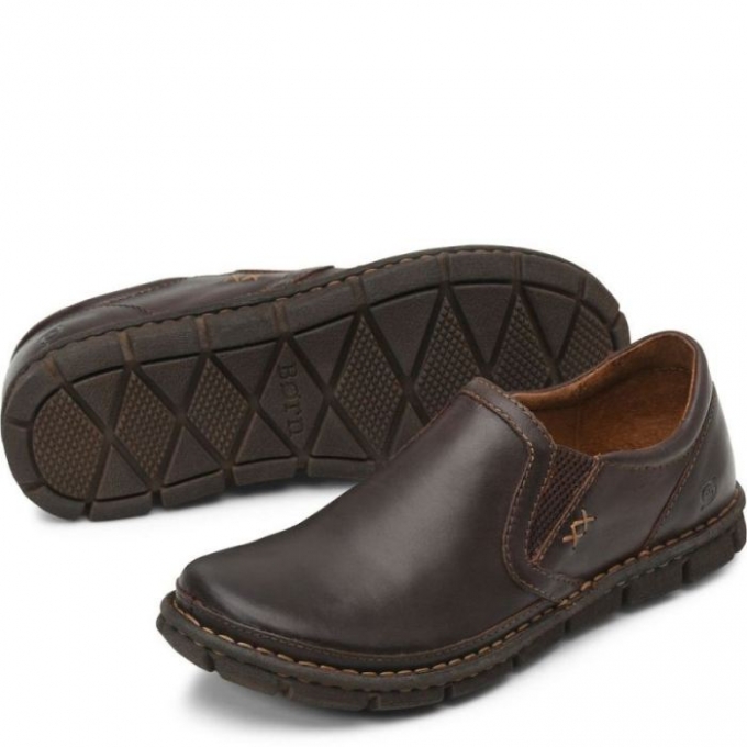 Men's Born Sawyer Slip-Ons & Lace-Ups - Dark Castano (Brown)