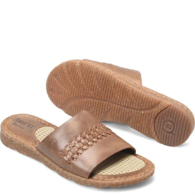 Women's Born Trenza Basic Sandals - Light Tan Woven (Tan)