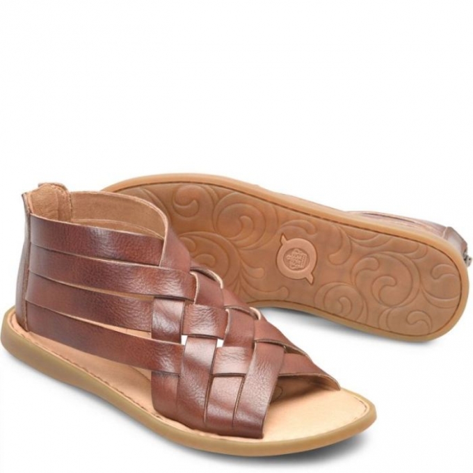 Women's Born Iwa Woven Sandals - Dark Tan Bourbon (Brown)