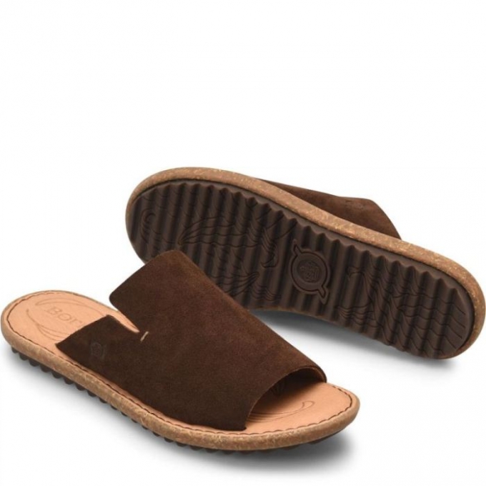 Women's Born Mesilla Sandals - Dark Castagno Suede (Brown)