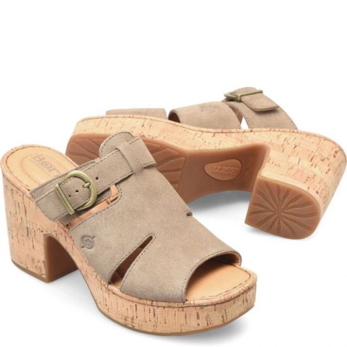 Women's Born Brooklan Sandals - Taupe Suede (Tan)