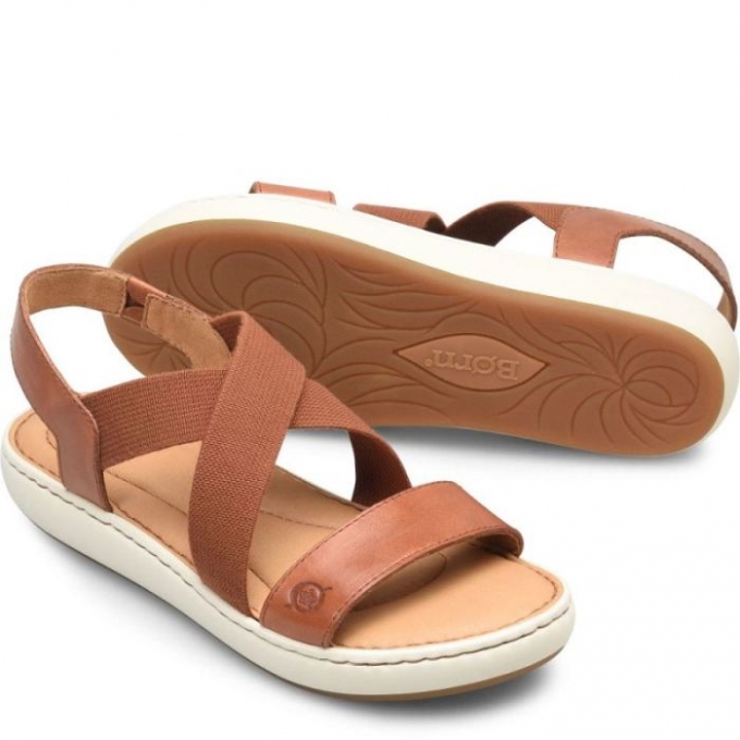 Women's Born Jayla Sandals - Cognac Brown Combo (Brown)