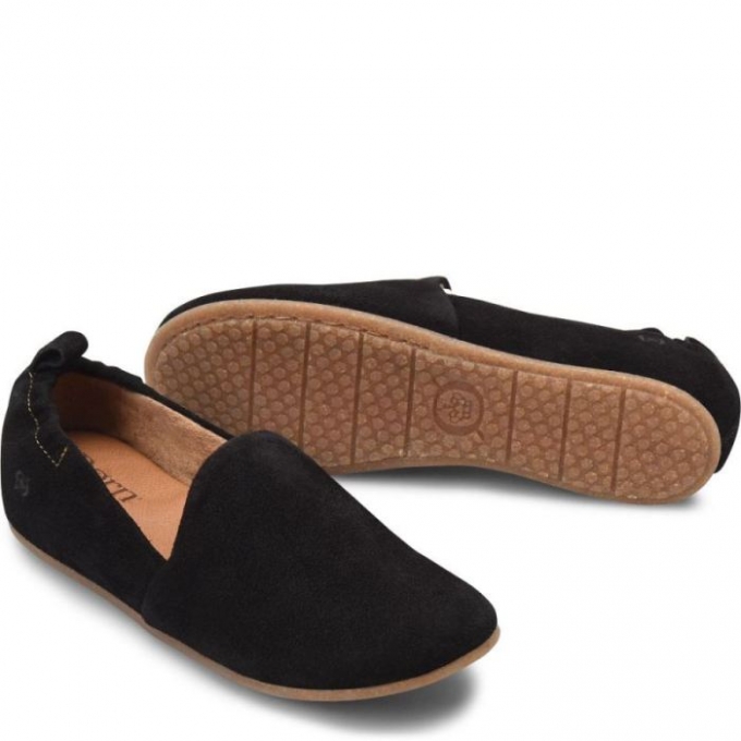 Women's Born Margarite Slip-Ons & Lace-Ups - Black Suede (Black)