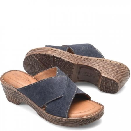 Women's Born Teayo Basic Sandals - Navy Indigo Distressed (Blue)