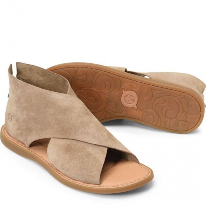 Women's Born Iwa Sandals - Taupe Suede (Tan)