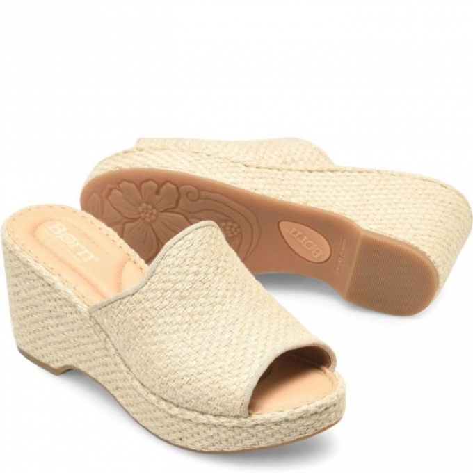 Women's Born Lilah Raffia Sandals - Natural Raffia (Tan)