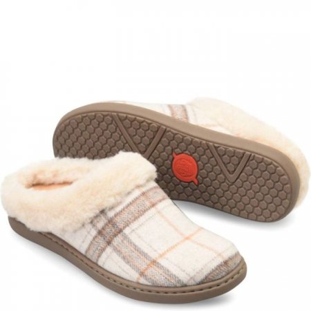 Women's Born Ali Slip-Ons & Lace-Ups - Winter White Plaid Wool (White)