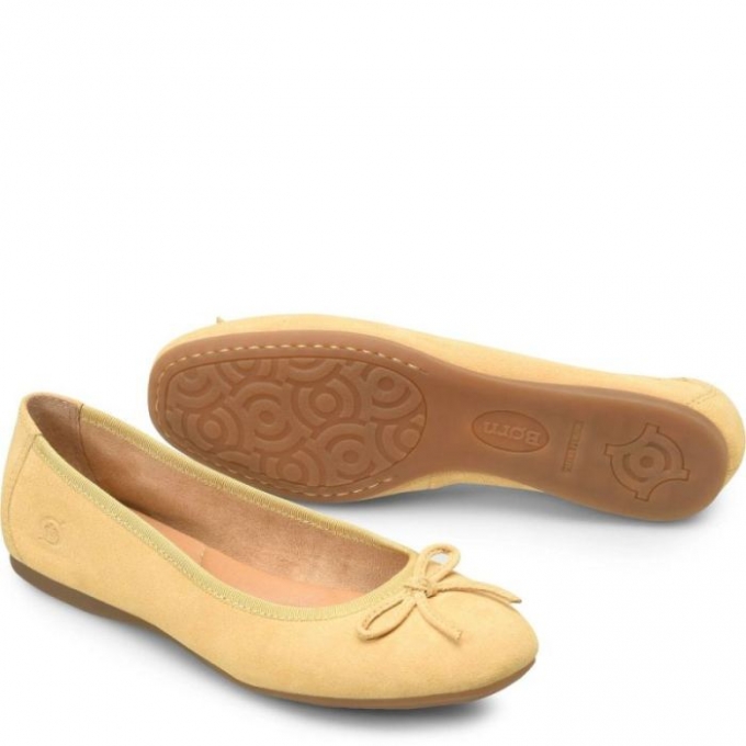 Women's Born Brin Flats - Yellow Suede (Yellow)