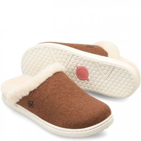 Women's Born Zoe Clogs - Cognac Wool Combo (Brown)